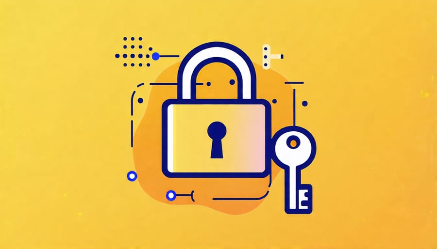 Lock and key symbolizing data security measures