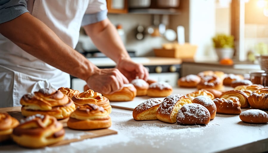 Home-based food business owner baking in a kitchen