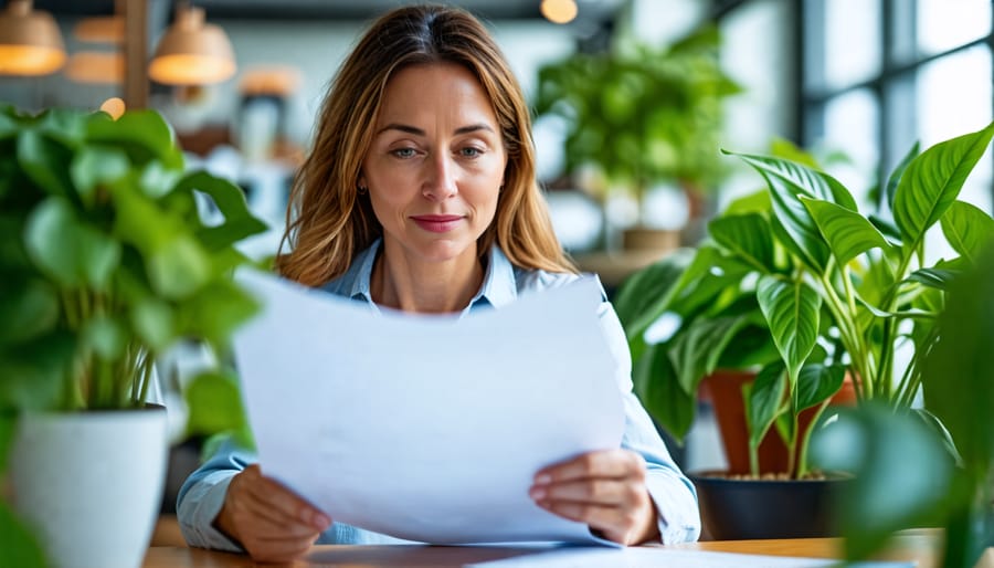 Small business owner in Canada inspecting sustainable finance strategies