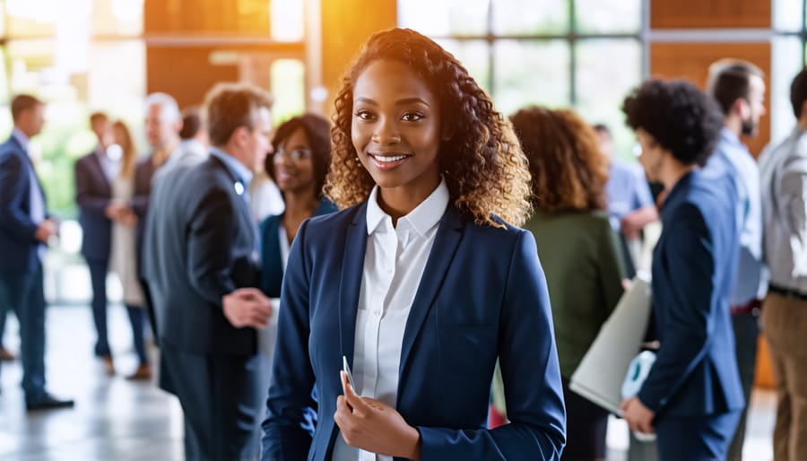 Entrepreneurs and business owners connecting and collaborating at a networking event