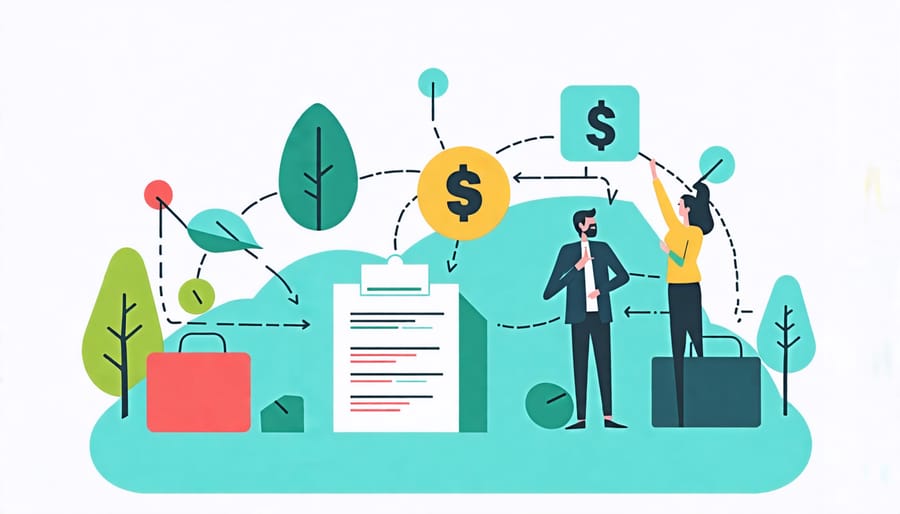 Conceptual illustration depicting various creative financing options for businesses