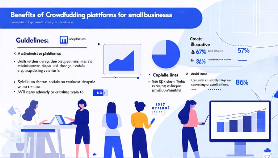 Infographic that explains the advantages of using crowdfunding platforms for small business financing