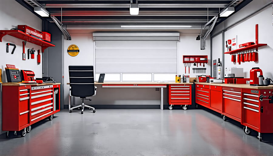 Example of a garage converted into a safe and code-compliant business workspace