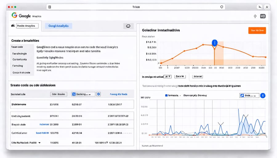 Google Analytics tracking code installation interface