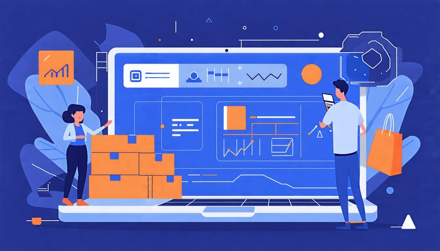 Conceptual illustration of a digital inventory management system