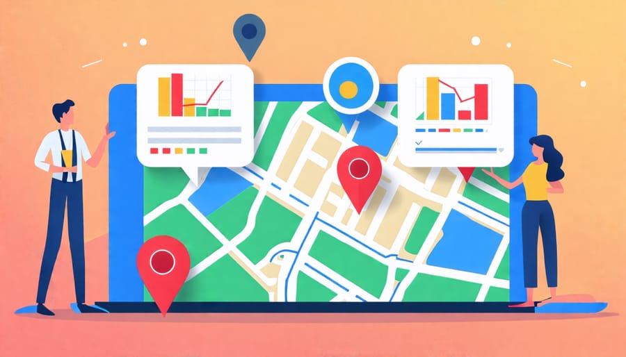 Map showing local search results highlighting a local business using effective SEO tactics.