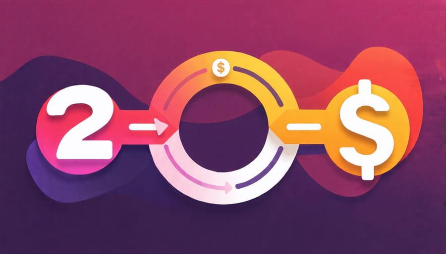 Illustration showing the cycle of recurring payments using circular arrows