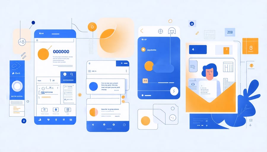 Conceptual illustration of different recurring payment platforms and tools