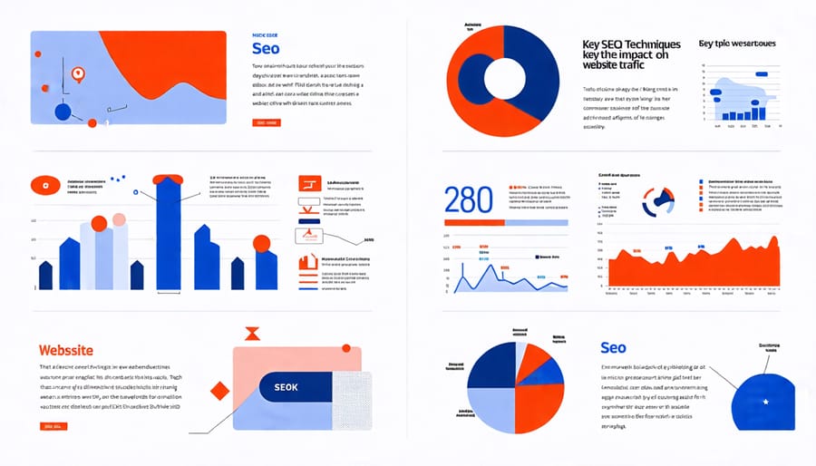 Chart showing different SEO techniques and their effects on increasing website traffic