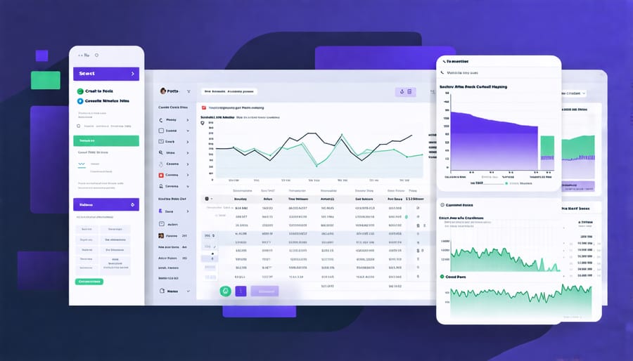 A social media management tool dashboard showing scheduled posts and engagement metrics