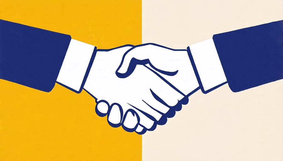 Two business people shaking hands to symbolize forming strategic partnerships