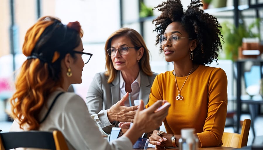 Diverse group of women business owners networking and empowering one another